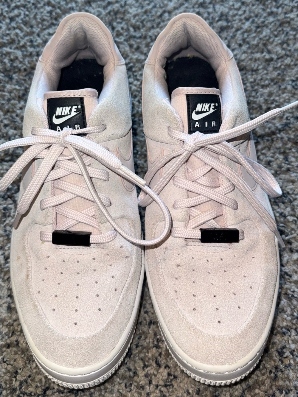 Light Pink Nike Air Force 1 Sage Low Platform Sneakers, Size 9